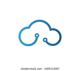 Cloud logo icon vector tech 