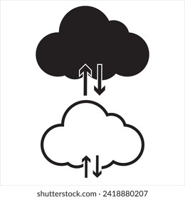icono del logotipo de nube.  Colección de signos del clima en la nube. Elemento de burbuja de la nube de la naturaleza. EPS 10