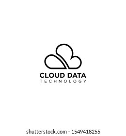 cloud logo / icon for web / company line art / monoline logo template