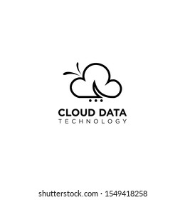 cloud logo / icon for web / company line art / monoline logo template