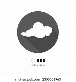 Logo de la nube. Ilustración de la nube en plano. Vector de material.