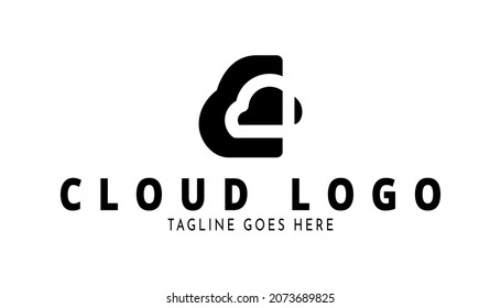 Inspiración en el logotipo de nube. Plantilla de elemento de diseño del logotipo del vector de nube. Plantilla de logotipo de la marca de almacenamiento técnico de la empresa. Diseño de letra c.