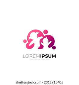 Cloud logo and kids design combination, simple logos, children