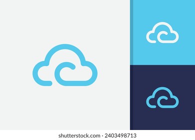 Cloud-Logo mit Buchstabe c-Logo-Design-Symbol, Vektorgrafik-Vorlage