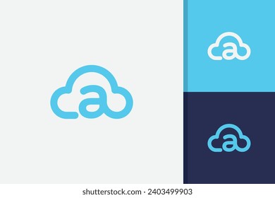 cloud logo with letter a logo design icon vector template