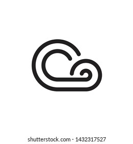 cloud logo with lines and concepts of modern technology