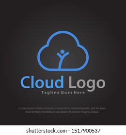 Cloud logo with modern concept. Vector illustration