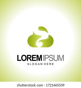 logotipo de nube. con vector de plantilla de diseño de música