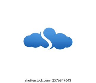 Cloud logo with negative space of the letter S. Suitable for various company logos.