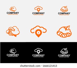 Paquete de logotipos en nube para empresas en línea