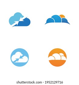 Cloud logo set vector icon illustration 