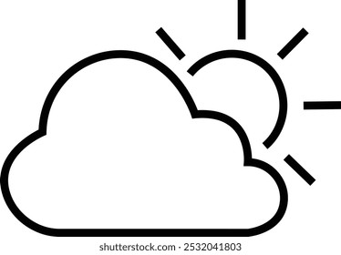 Logotipo da nuvem e ícone de sinal em estilo de linha da moda. Vetor meteorológico, ilustração para web e design de aplicativo. Símbolo meteorológico isolado em plano de fundo transparente com traçado editável.