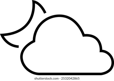 Logotipo de la nube e icono de signo en estilo de línea de moda. Vector meteorológico, ilustración para Web y diseño App. Símbolo de Clima aislado sobre fondo transparente con trazo editable.