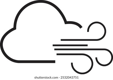 Cloud logo and sign icon in trendy line style. Meteorological vector, illustration for web and app design. Weather symbol isolated on transparent background with editable stroke.