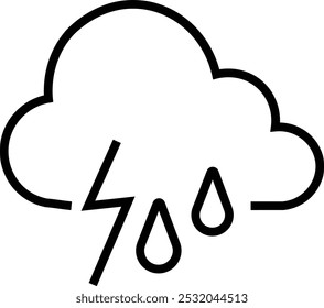 Logotipo da nuvem e ícone de sinal em estilo de linha da moda. Vetor meteorológico, ilustração para web e design de aplicativo. Símbolo meteorológico isolado em plano de fundo transparente com traçado editável.