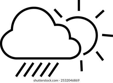 Logotipo de la nube e icono de signo en estilo de línea de moda. Vector meteorológico, ilustración para Web y diseño App. Símbolo de Clima aislado sobre fondo transparente con trazo editable.
