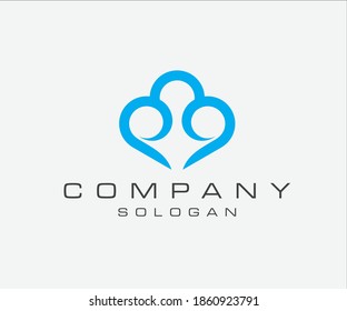 Cloud logo, Simple and Minimal Stylish Logo Design Concept, Technology