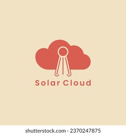 Cloud logo with solar energy in the middle.