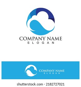 Ilustración vectorial de la plantilla de logotipo y símbolo de la nube 