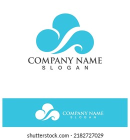 Ilustración vectorial de la plantilla de logotipo y símbolo de la nube 