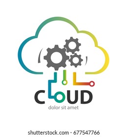Cloud logo template design vector illustration, cloud computing technology concept