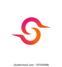 Cloud logo template form letter S in negative space 