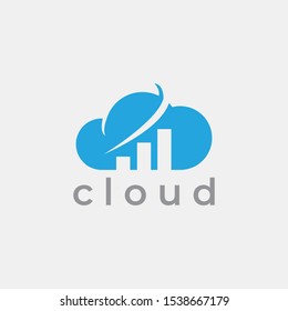 Cloud Logo template. Grow. Arrow. growth bar. Business and Consulting.