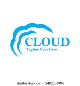 Cloud logo template. Simple design on white background.