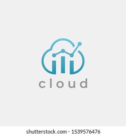 Cloud Logo template. Technology logo template. Business and Consulting logo template. Grow, arrow, growth bar. 