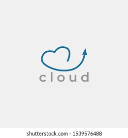 Cloud Logo template. Technology logo template. Business and Consulting logo template. Grow, arrow, growth bar. 