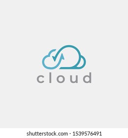 Cloud Logo template. Technology logo template. Business and Consulting logo template. Grow, arrow, growth bar. 
