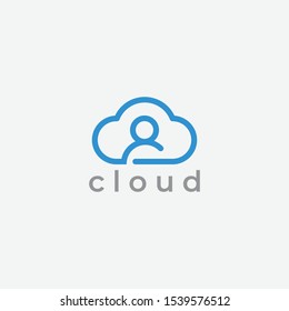 Cloud Logo template. Technology logo template. Business and Consulting logo template. Grow, arrow, growth bar. 