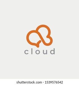 Cloud Logo template. Technology logo template. Business and Consulting logo template. Grow, arrow, growth bar. 