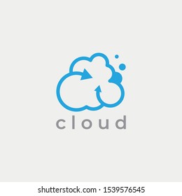 Cloud Logo template. Technology logo template. Business and Consulting logo template. Grow, arrow, growth bar. 