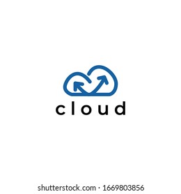 Cloud-Logo-Vorlage. Technologie, Wirtschaft, Beratung, Wachstum, Pfeil.