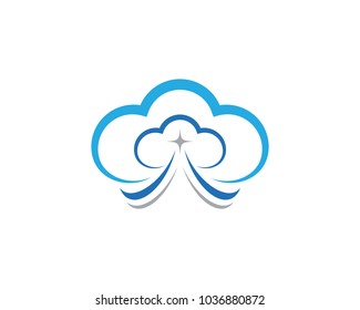 Cloud logo template vector icon illustration design