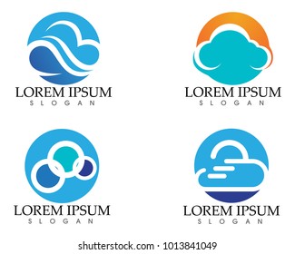 Cloud logo template vector illustration design icons
