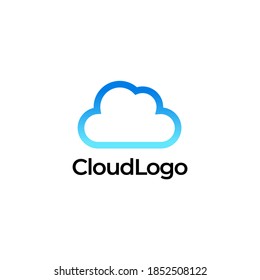 cloud logo template vector symbol. Blue Cloud Tech Logo Vector.