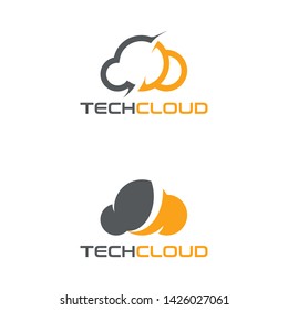 Cloud logo that describes online data storage that is suitable for technology companies.