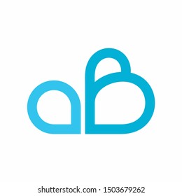 cloud logo that forms the letters a and letter b