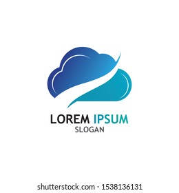 Cloud logo vector icon and symbol