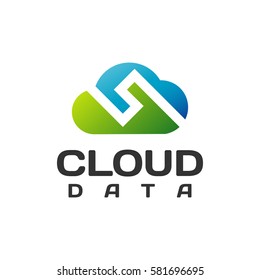 Logo de la nube. Icono de vector de nube. Tecnología en la nube, computación, seguridad, carga, datos, descarga, icono de tecnología. Web, digital, marketing, icono de red.