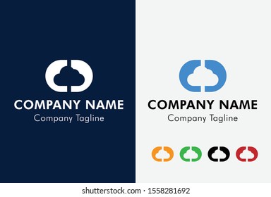 Cloud logo vector included blue, orange, green, red and red color. It is usable for technology and web company. Easy editable.