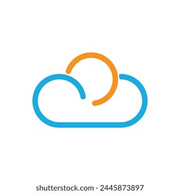 Cloud logo vector template symbol deesign