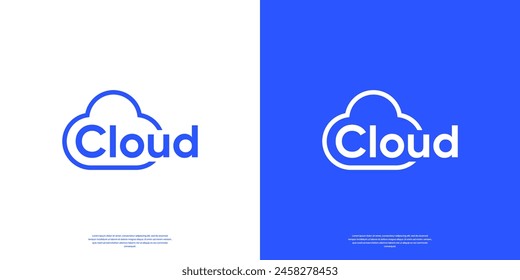 Cloud logo word mark logo design template.