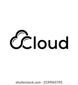 Diseño de logotipo de servidor de base de datos de almacenamiento de símbolos de marca de palabra de logotipo de nube. 