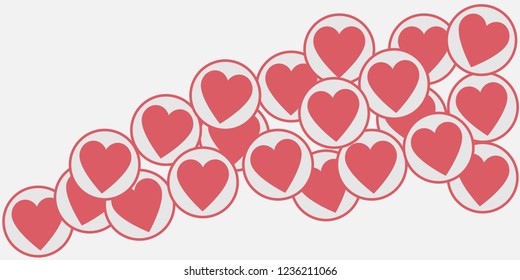 Cloud with lots of hearts, concept for growing love, likes or followers on social media
