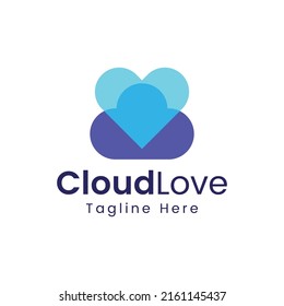 Cloud Love Dating App Logo Vector Icon