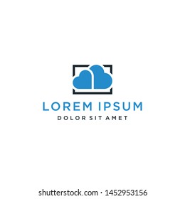 Cloud Love Frame Logo Icon Vector Template