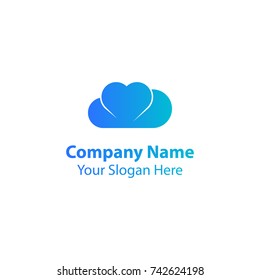 cloud love logo design